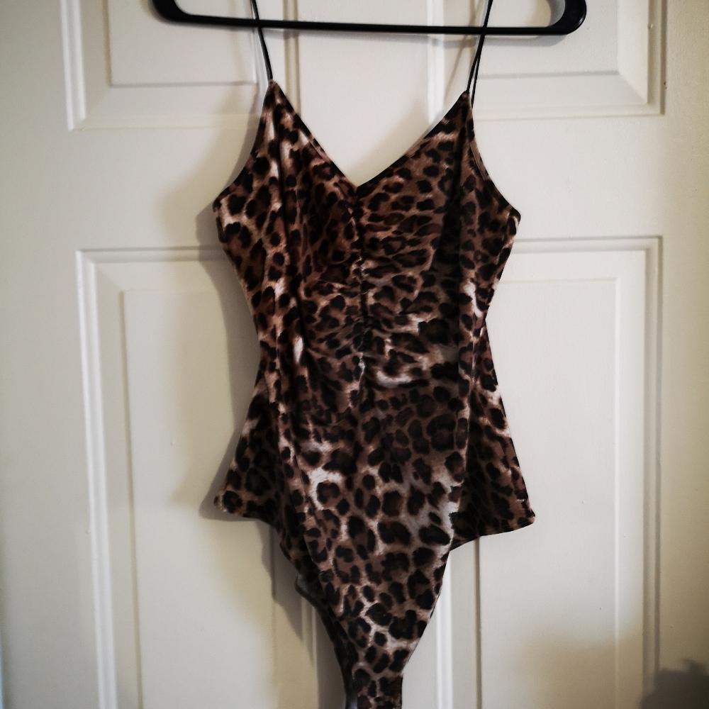 Leopard print bodysuit.
